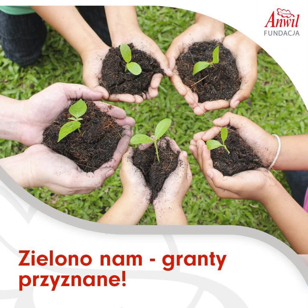 plakat z napisem Zielono nam - granty przyznane!